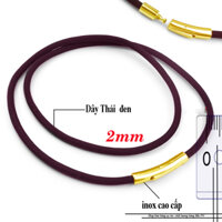 Dây chuyền dù thái màu nâu đen 2ly khóa thông minh đem lại đẳng cấp, phong độ cho người đeo - Khóa trắng - 60cm