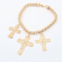 Dây Chuyền Dự Tiệc Màu Vàng Kim Cá Tính Hình Thánh Giá