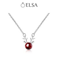 Dây chuyền ELSA DC002 đính đá Garnet