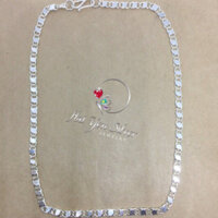 DÂY CHUYỀN ÉP DẸT CHO BÉ 12 TUỔI -  BẠC TA NGUYÊN CHẤT - 5 CHỈ ( Dài 45cm ) , Anchi jewelry