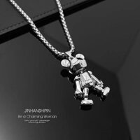 Dây chuyền gấu với chân tay di động cho nam, dây chuyền dài đa năng bằng thép titan hip-hop cho cặp đôi, phụ kiện mặt dây chuyền cho nữ
