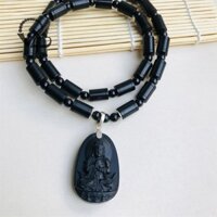 Dây Chuyền Gỗ Mun gắn mặt PHẬT ĐỘ MỆNH NHƯ LẠI ĐẠI NHẬT - Dây chuyền gỗ Mun phong thủy CNC VĂN BÉ