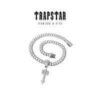 Dây Chuyền Grillz mặt Trapstar mạ bạc đính đá Cuban phong cách Drip cực chất