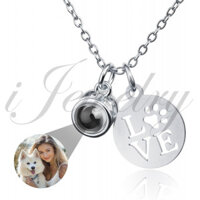 Dây chuyền hình ảnh cá nhân cho phụ nữ, mặt dây chuyền chiếu tùy chỉnh với hình ảnh bên trong - Dây chuyền hình ảnh thú cưng cho bạn gái, quà sinh nhật cho Ngày của Mẹ, Ngày lễ tình nhân