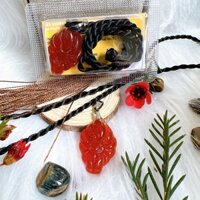 Dây Chuyền Hồ Ly, Mặt Dây Hồ Ly Chín Đuôi Đá Mã Não,Hàng Chuẩn Kèm Phiếu Kiểm Định Cho mệnh Hỏa