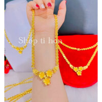 Dây chuyền hoa mai 3 bông dây 5 chỉ bạc xi vàng 24 cao cấp mẫu mới về