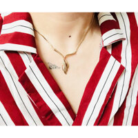 Dây chuyền hợp kim mạ vàng hình chiếc lá si tuyển Nhật