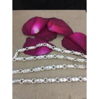 Dây chuyền hộp quả me hoa văn bạc ta dài 48-50cm