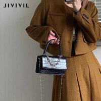 Dây chuyền in hình cá sấu cổ điển dành cho nữ Túi đeo chéo cá tính tối giản gió vận đơn đeo vai vỏ sò túi vuông nhỏ