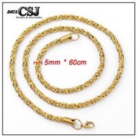 DÂY CHUYỀN INOX NAM KIỂU XOẮN MẠ VÀNG ĐẸP AN TOÀN CHO NGƯỜI ĐEO DN158