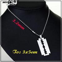 Dây chuyền inox thẻ bài lưỡi lam sáng đẹp, không đen, không gỉ - Mang lại phong cách độc lạ cho người đeo