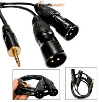 Dây chuyển jack 3.5mm sang 2 canon XLR đực 1.5m xịn - bảo hành 1 năm, cáp micro 3.5mm to XLR