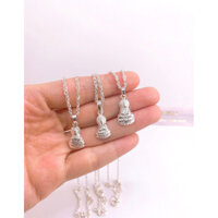 Dây chuyền kèm mặt Phật quan âm cho em bé - Bạc ta nguyên chất