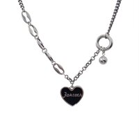 Dây chuyền kết hợp tim đen  – phong cách Hàn Quốc trẻ trung năng động cá tính