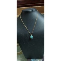 Dây chuyền khắc hiệu phối mặt hình rùa đá lam si tuyển Nhật