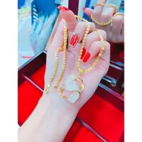 Dây chuyền khoen tròn và mặt dây chuyền chữ N mạ vàng 18
