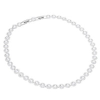 Dây chuyền kim cương tròn Swarovski Noble Elegant đơn viên, dây chuyền kim cương thanh lịch, dây chuyền xương đòn nữ WOPI