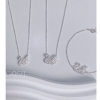 Dây chuyền/ lắc tay thiên nga trắng đính đá cz bạc 925 cao cấp