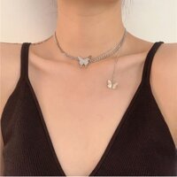 Dây Chuyền Layer Unisex Teapear Phối 2 Dây Xích Mặt Butterfly