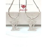 Dây chuyền lụa bạc 925 kết hợp mặt LV size nhỏ cho nam-Minh Tâm Jewelry