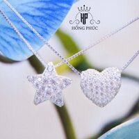 dây chuyền mảnh mặt phồng bạc ý s925