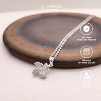 Dây Chuyền Mặt Bông Hoa Kép Bốn Lá Bạc 925 - DC23072416