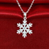 Dây chuyền mặt bông hoa tuyết đính đá, chuẩn bạc ta - Anchi jewelry