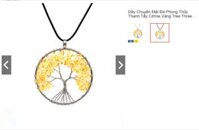 Dây Chuyền Mặt Đá Phong Thủy Thanh Tẩy Citrine Vàng Tree Three Chữa Bệnh Trang Sức