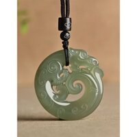 Dây chuyền mặt dây chuyền ngọc bích Hetian Pixiu thu hút sự giàu có, phong cách retro, mặt dây chuyền ngọc bích cá nhân cho nam và nữ, trang trí treo, chống ngọc bích UC7H