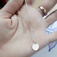 Dây chuyền mặt đồng xu khắc tên , chuẩn bạc ta nguyên chất sáng đẹp - Anchi jewelry