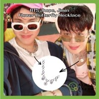 Dây Chuyền Mặt Hình Hoa / Bướm Màu Tím / Đen / Tím Phong Cách BTS Jhope / Jimin
