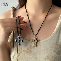 Dây chuyền mặt hình thánh giá đá quý sang trọng nhẹ nhàng cho phụ nữ Châu Âu và Mỹ