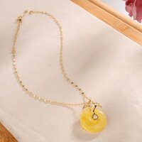 Dây Chuyền Mặt Ngọc Màu Vàng Titan Ko Han Rỉ TT 3648