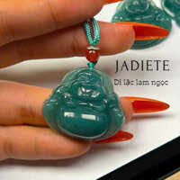 Dây Chuyền Mặt Phật Di Lặc đá Lam Ngọc kích thước 2cm, 2,5cm và 3cm