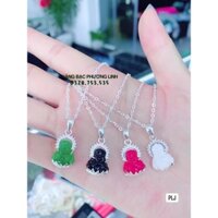 DÂY CHUYỀN MẶT PHẬT MINI BỌC BẠC CHO BÉ - DÂY CỔ BẠC