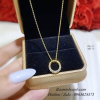 Dây chuyền mặt tròn viên đá vàng 10k DCNU298