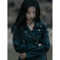 Dây chuyền màu sắc mùa xuân bằng bạc S925 không phai màu cho cặp đôi Zhou Yutong và Zhuang Jie, dây chuyền xương đòn đá spinel đen cho phụ nữ