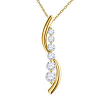 Dây chuyền Maulijewels Ladies Vàng 14K 0.5 CT Round Cut White Diamond Box (mặt) + 18″ Bạc mạ vàng 14K Box Chain