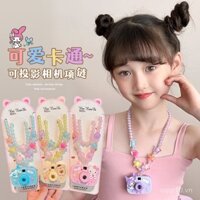 Dây chuyền máy chiếu mini cho trẻ em Sanrio, máy ảnh, đồ chơi chụp ảnh cho học sinh tiểu học, phụ kiện cho bé gái, mặt dây chuyền hoạt hình