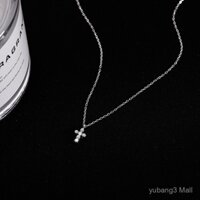 Dây chuyền mini hình chữ thập với kim cương cho phụ nữ, dây chuyền xương đòn đơn giản và phong cách, kiểu mới