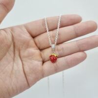 Dây chuyền mo bạc ta mặt quả dâu cho bé làm quà sinh nhật, đầy tháng Le’Mare Jewelry LMJ