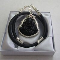 Dây chuyền nam bằng da mặt phật di lặc DMNAB016