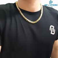 Dây chuyền nam bảng vuông trắng vàng 6mm.