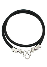 Dây Chuyền Nam Cao Su Bọc Bạc Đầu Rồng Bạc Hiểu Minh DCS032