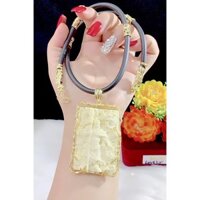 Dây chuyền nam cao su mặt ngà chạm quan công P394