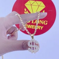 Dây Chuyền Nam Công Vuông 5 Chỉ Mạ Vàng 18k Kèm Mặt Đồng T.iền Đính Đá - Trang Sức Bảo Long