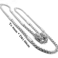 Dây chuyền nam inox đầu rồng bọc khoanh chạm họa tiết DN150