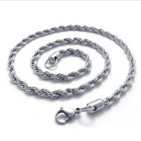 Dây chuyền nam inox thời trang kiểu buộc tàu trangsucpt màu trắng thép không gỉ PTDCNA08