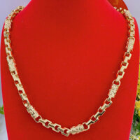 Dây Chuyền Nam Mạ Vàng 18k Họa Tiết Trụ Rồng Khoá Hộp 2 Lượng Có Ký Hiệu Bền Đẹp, Sang Trọng