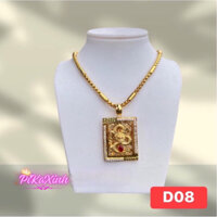 dây chuyền nam mạ vàng mặt rồng vuông cao cấp